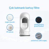 Greentech Water Seramik Filtreli Musluk Ucu Arıtıcı / 3 Adet Seramik Filtreli Kartuş / GW-D02P2